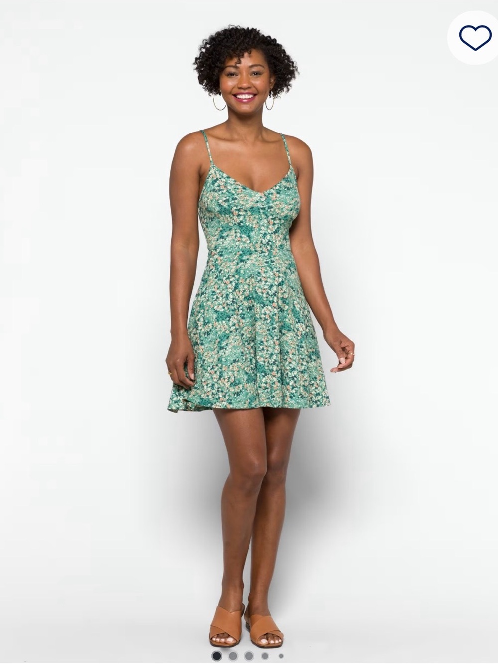 nine britton Green Floral Mini Dress